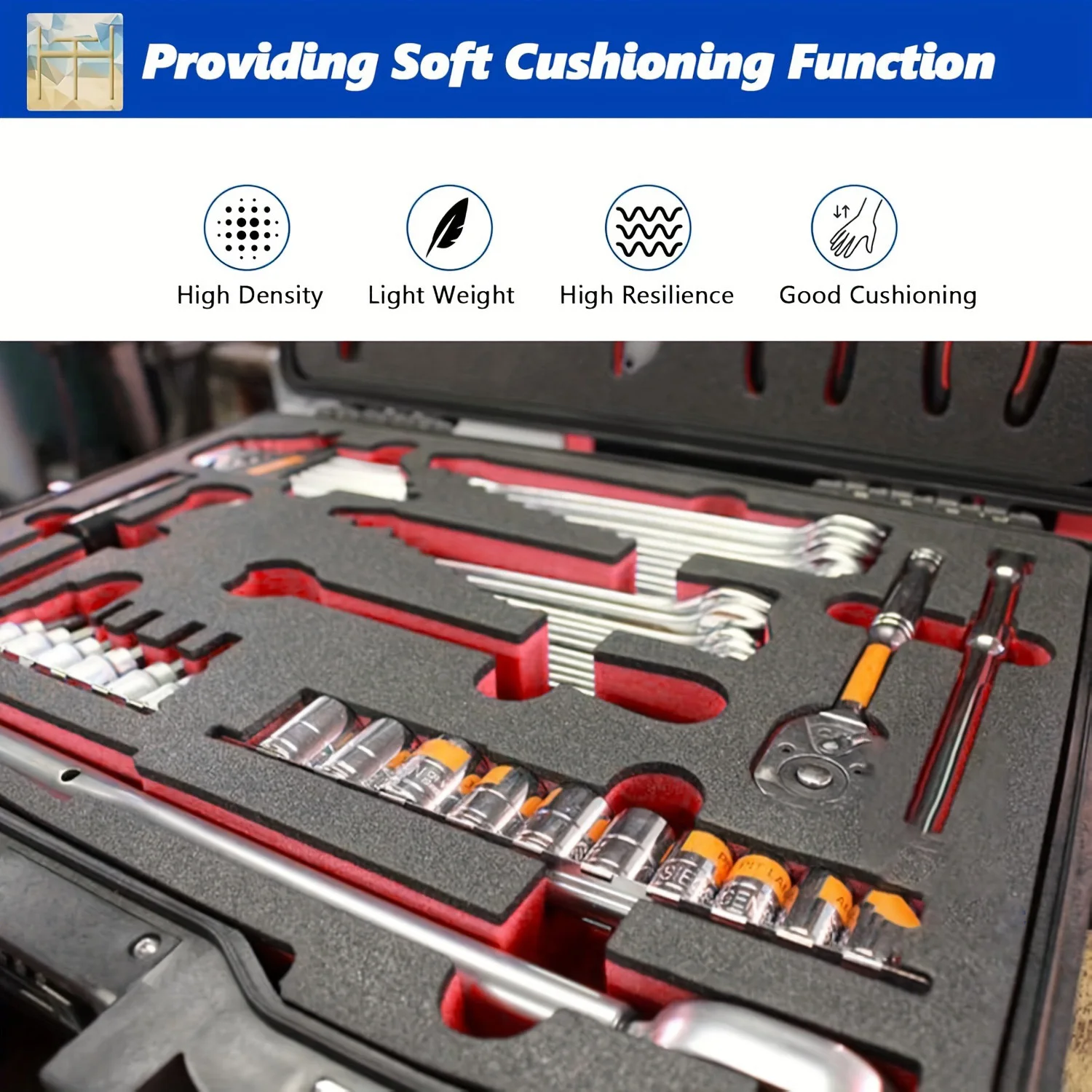 2/4pcs EPE Toolbox Foam for Organization and Shock-Absorbing Protection, Cuttable Polyurethane Insert Sheet for Storage Tool thumbnail 5