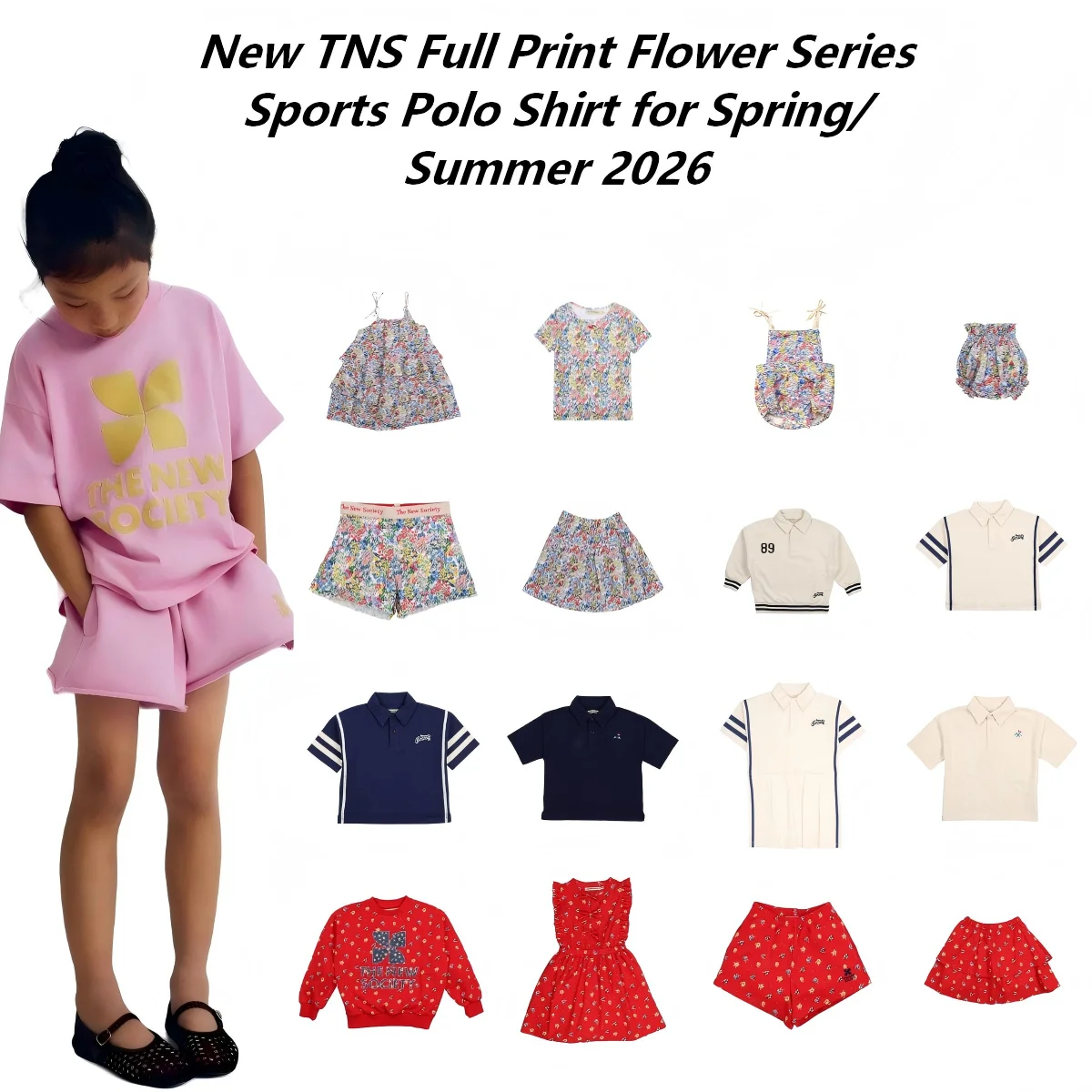 New TNS Full Print Flower Series Sports Polo Shirt for Spring/Summer 2026
