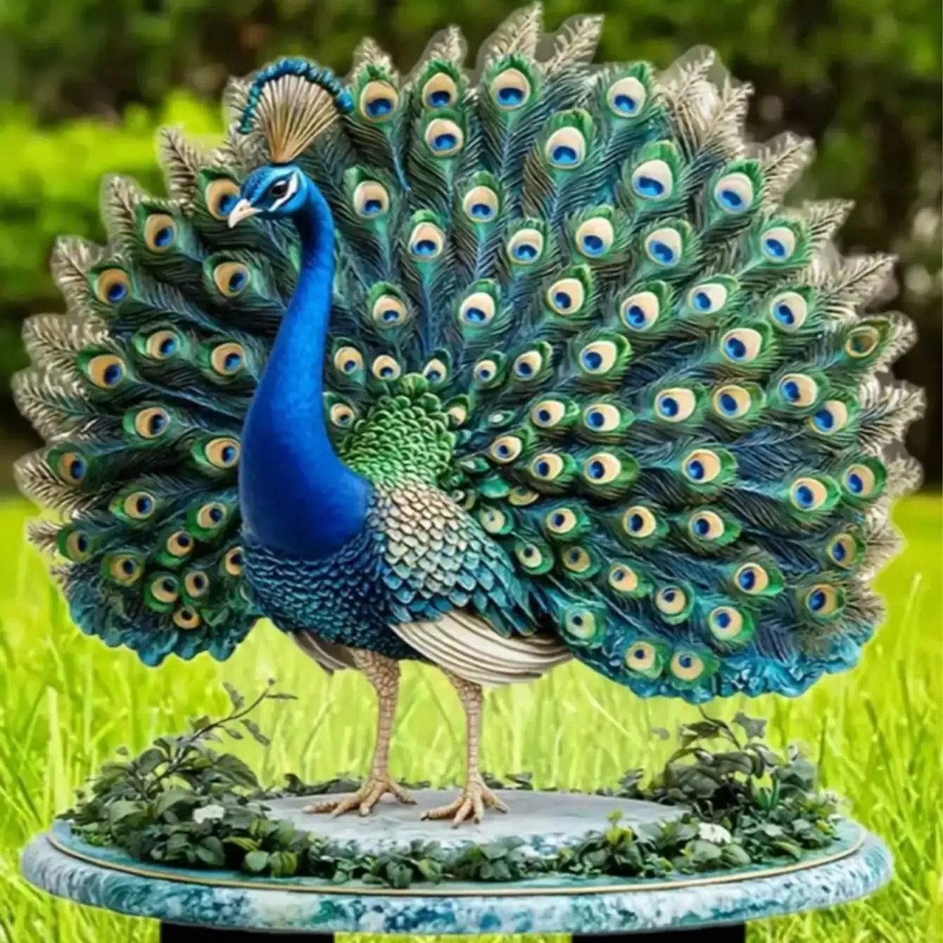 1pcs suitable for vibrant peacock garden decoration piles throughout the four seasons, perfect for courtyard decoration thumbnail 5