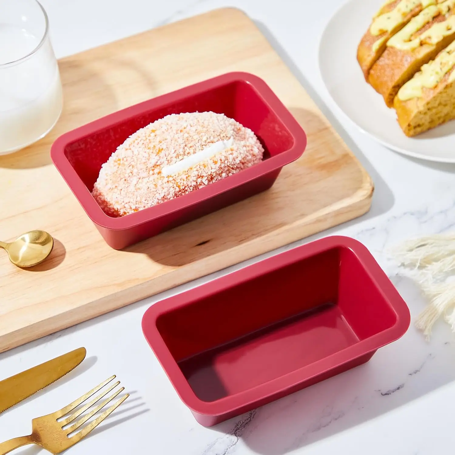 Silicone Baking Molds NonStick Rectangle Cake Pans Mini Loaf Pan Easy Release Bread Toast Mould Kitchen Accessories Pastry Tool thumbnail 2