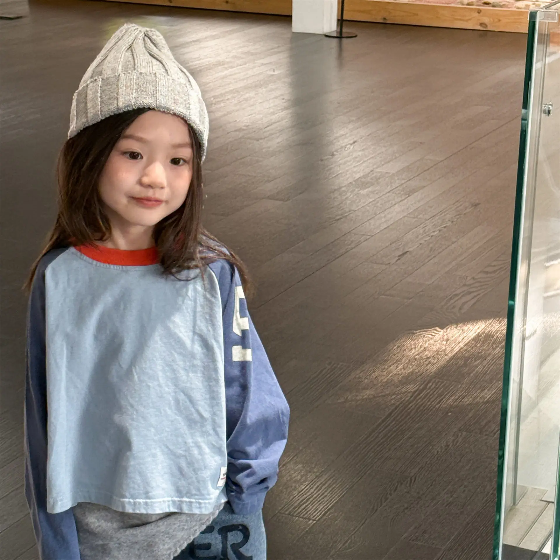 Kids Girls Top Shirts Clothes 2026 Korean Spring 1-6Y Boys Color Block Loose Fit Long Sleeve Tee Fashion Children Clothing thumbnail 6