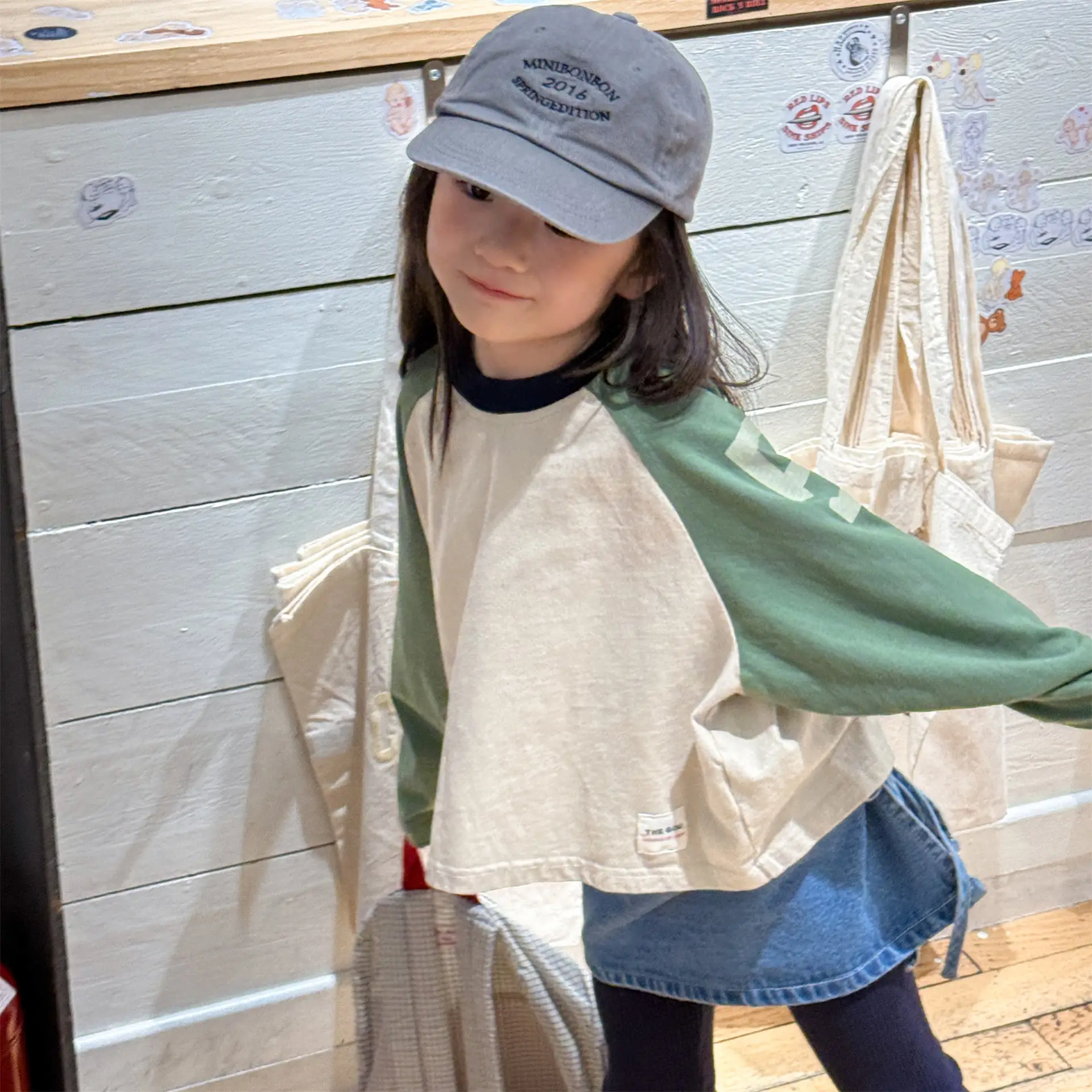 Kids Girls Top Shirts Clothes 2026 Korean Spring 1-6Y Boys Color Block Loose Fit Long Sleeve Tee Fashion Children Clothing thumbnail 5