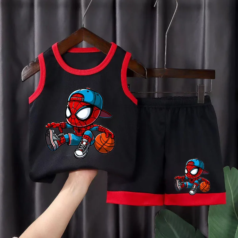 Summer Children's Sport Clothes Sets Breathable Comfortable Mesh Casual Outfits for Boys Basketball Vest and Shorts 2pcs Suit thumbnail 5