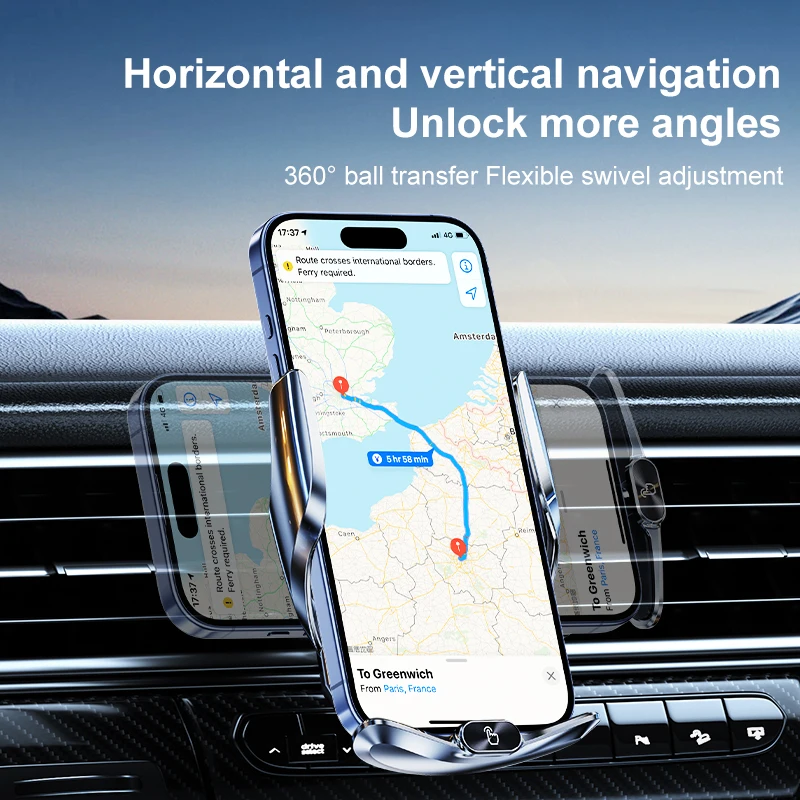 Car Wireless Phone Holder 15W Wireless Charging Car Air Vent Phone Mount for iPhone 15 14 13 12 Xiaomi Samsung thumbnail 5
