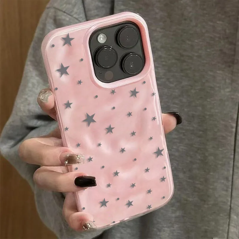 Minimalist Gray-Blue Star Wave Texture Phone Case for iPhone 17 Air 16 15 14 Plus 13 12 11 Pro Max Shockproof Soft Back Cover thumbnail 4