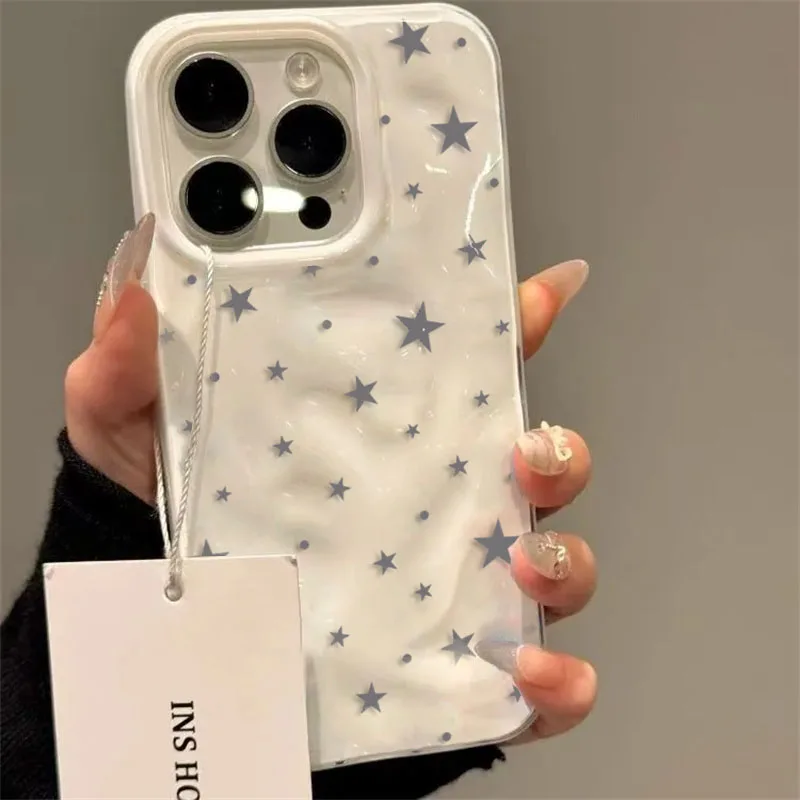 Minimalist Gray-Blue Star Wave Texture Phone Case for iPhone 17 Air 16 15 14 Plus 13 12 11 Pro Max Shockproof Soft Back Cover thumbnail 6