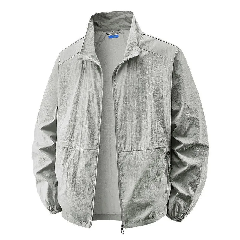 Men's Sun Protection Jacket Windbreaker Spring Summer Outdoor UV Jacket Loose Stand Collar Oversized Sunscreen Coat Fishing thumbnail 5