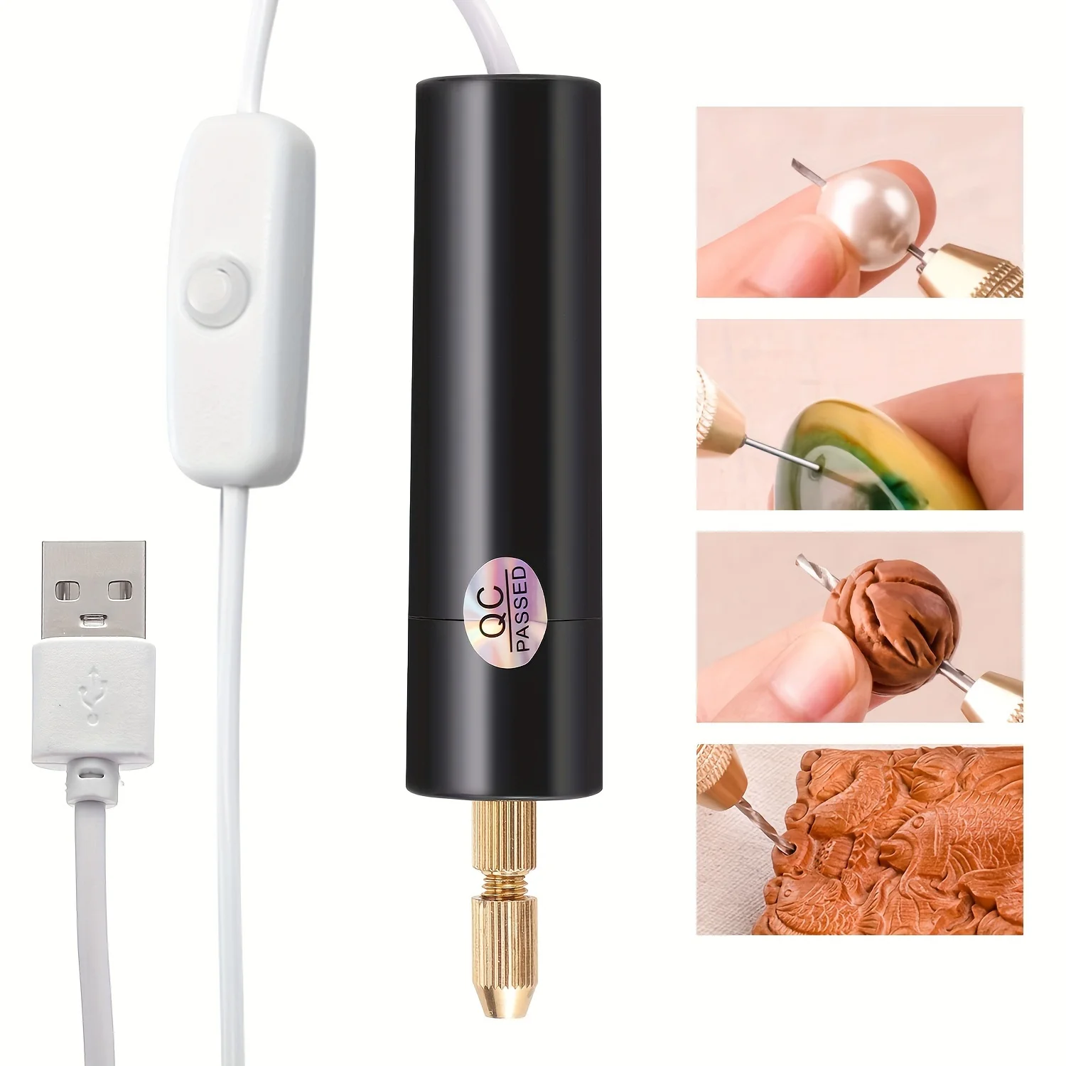Mini Electric Drill Kit USB Rechargeable Rotary Tool for Engraving Carving Polishing 0.7-1.2mm Precision Jewelry Wood Crafting thumbnail 4