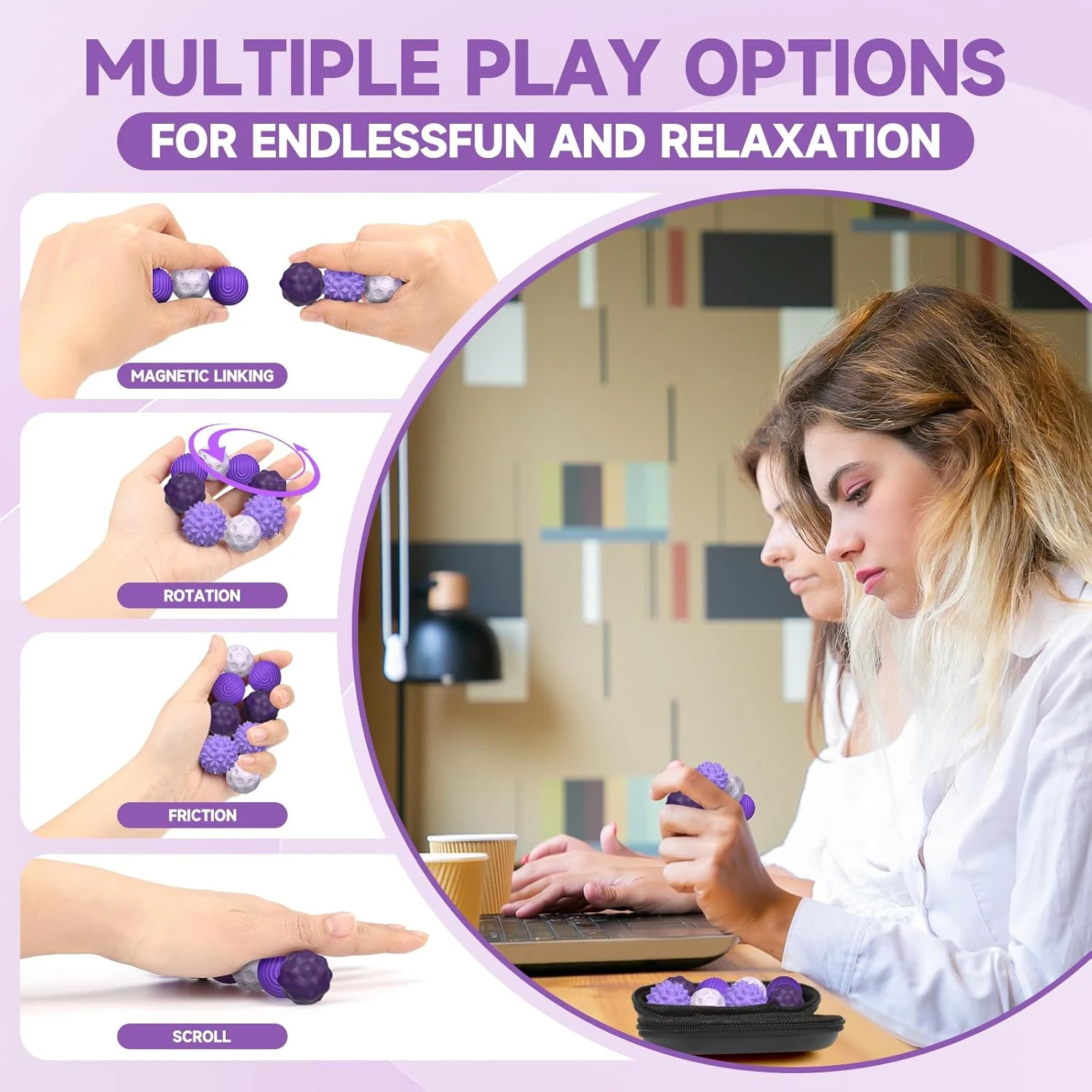 Magnetic Massage Balls Hand Acupuncture Ball Massage Massager Roller For Hand Exercise Physical Therapy thumbnail 3