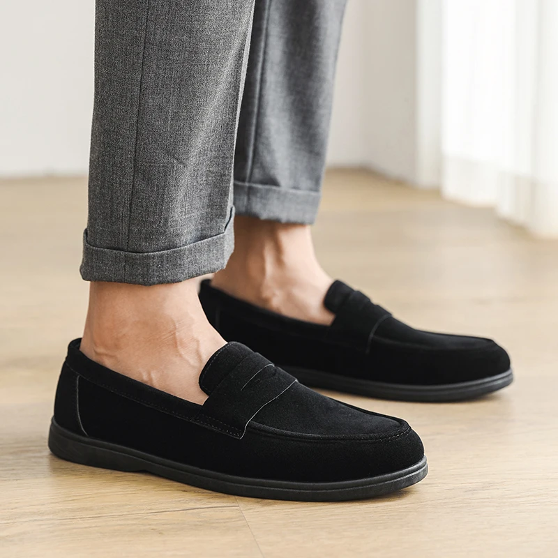 Hot Sale Men's Slip On Loafers Preppy Lightweight Breathable Comfort Outdoor Flats Non Slip Soft Sole Casual Daily Walking Shoes thumbnail 5