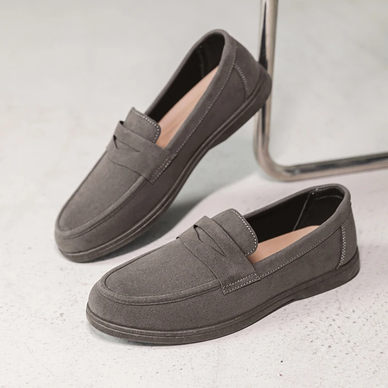 Hot Sale Men's Slip On Loafers Preppy Lightweight Breathable Comfort Outdoor Flats Non Slip Soft Sole Casual Daily Walking Shoes thumbnail 2