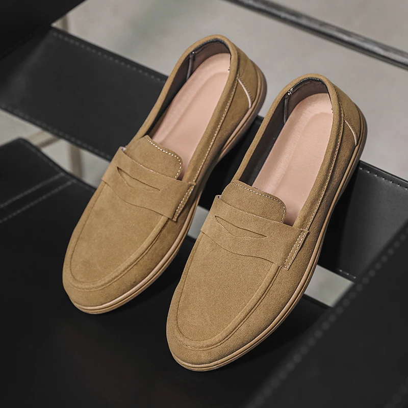 Hot Sale Men's Slip On Loafers Preppy Lightweight Breathable Comfort Outdoor Flats Non Slip Soft Sole Casual Daily Walking Shoes thumbnail 3