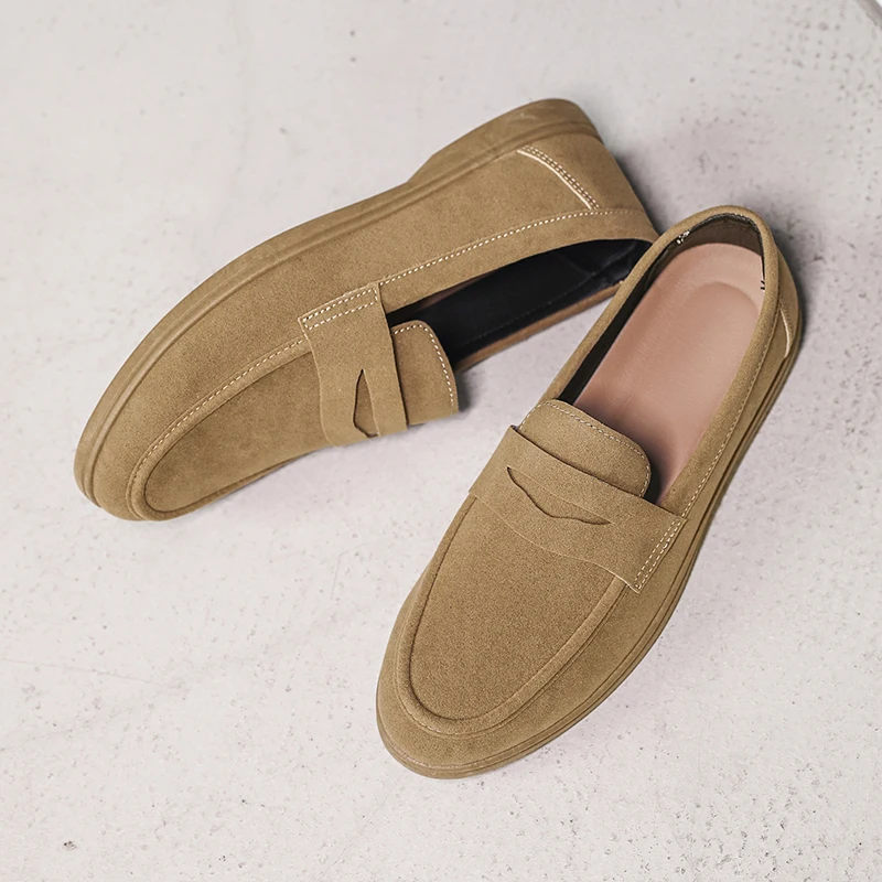 Hot Sale Men's Slip On Loafers Preppy Lightweight Breathable Comfort Outdoor Flats Non Slip Soft Sole Casual Daily Walking Shoes thumbnail 4