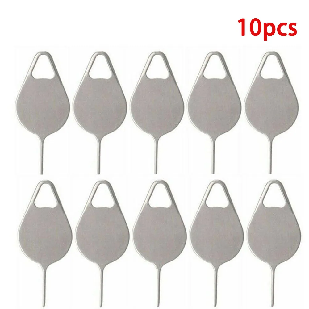 10pcs Sim Card Removal Eject Pin Stainless Steel Sim Card Tray Ejector Needle Universal For IPhone IPad Samsung Repair Tool