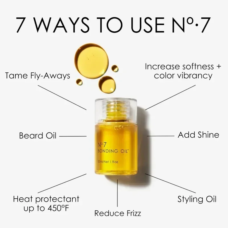 30ml No. 7 Bonding Oil Original Hair Care Repair Damaged Essential Oil Conditioners Increase Shine Softness Color Vibrancy Frizz thumbnail 2