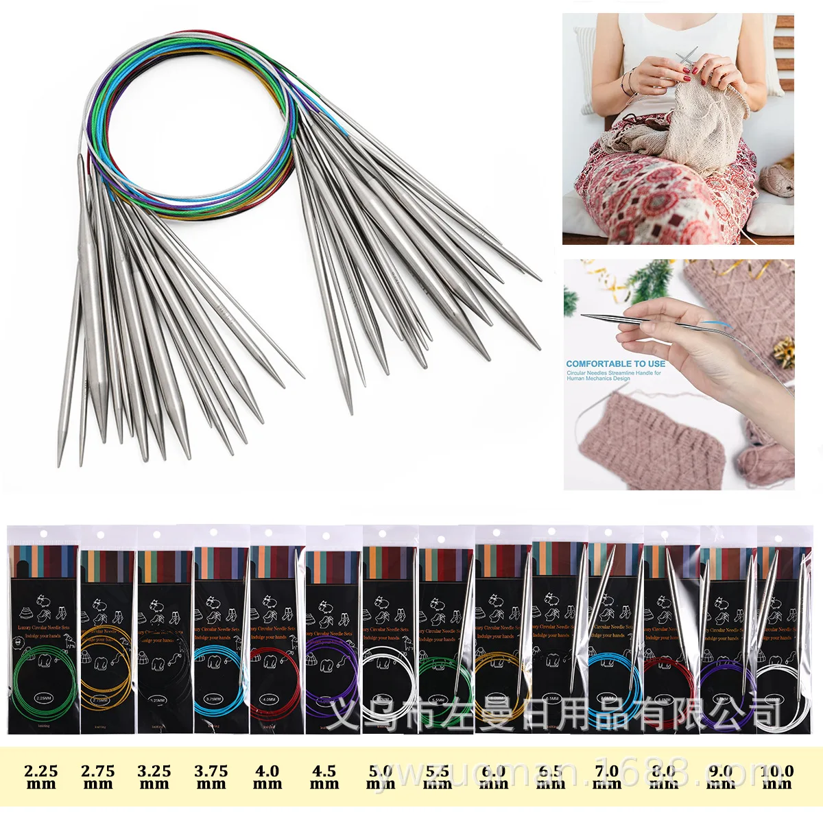 40-100cm Sewing Needles Detachable Circular Needle Knitting Needles Hooks Weaving Yarn Knitting Craft Tools Knitted Accessories thumbnail 2