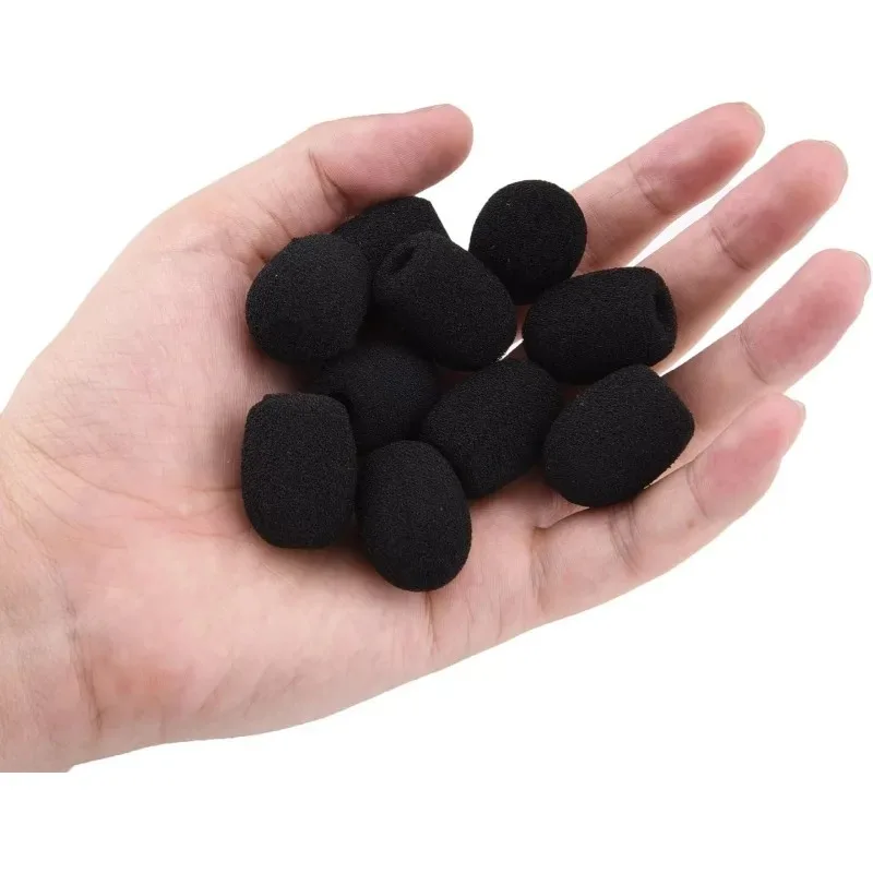 50-10PCS Microphone Set High Density Sponge Foam Pads Headset Mic Replacement Black Foam Lapel Protection Sleeves Accessories thumbnail 4