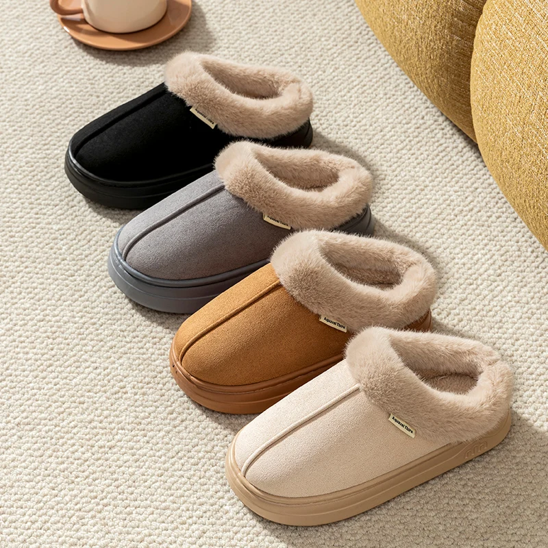 Children's Winter Slippers Indoor Outdoor Anti-slip Thick Sole Warm Comfortable Parent-child Shoes Leisure Snow Boots thumbnail 2