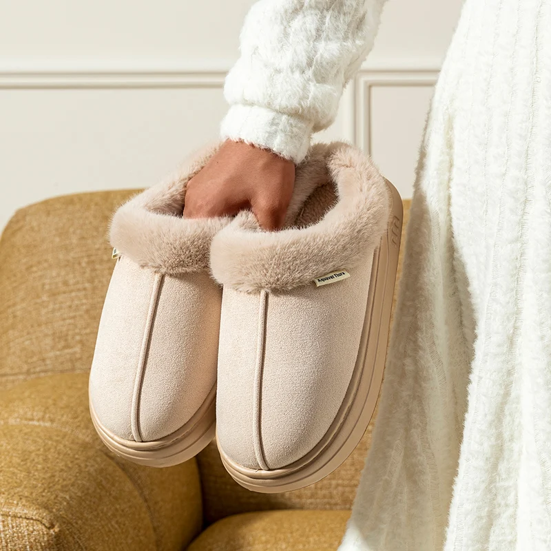 Children's Winter Slippers Indoor Outdoor Anti-slip Thick Sole Warm Comfortable Parent-child Shoes Leisure Snow Boots thumbnail 4