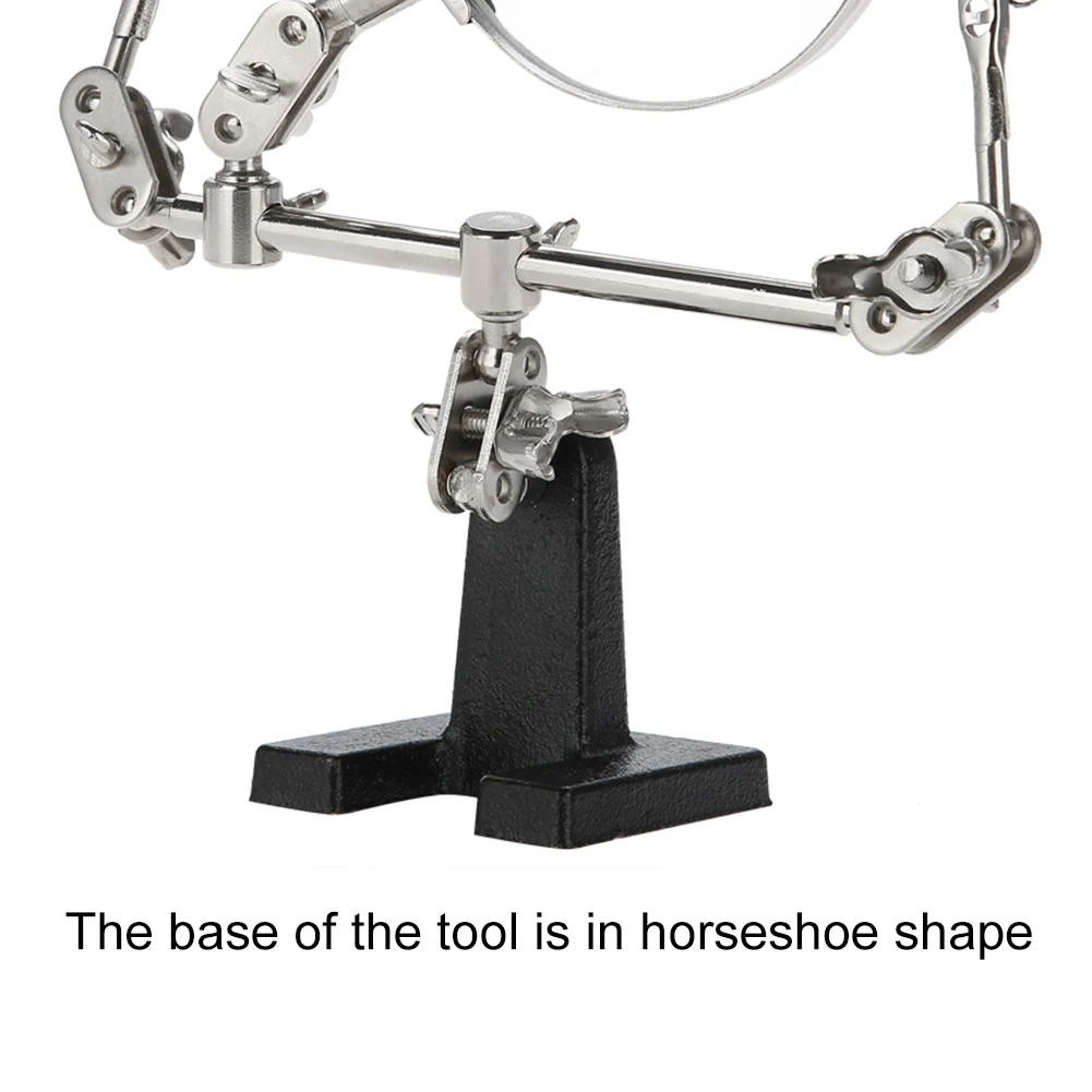3rd Hand Helping Tool 5X Magnifying Glass Jewelry Accessory Magnifier With 2 Clamps thumbnail 4
