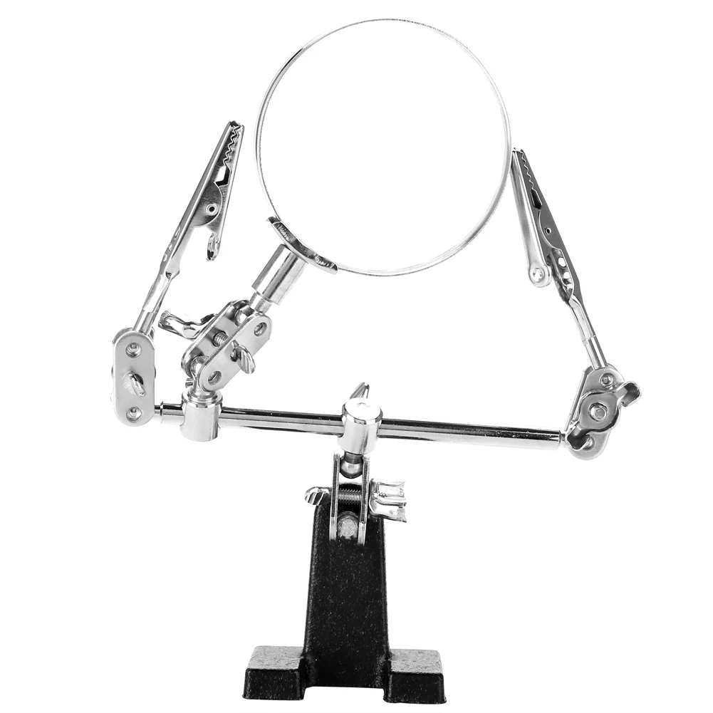 3rd Hand Helping Tool 5X Magnifying Glass Jewelry Accessory Magnifier With 2 Clamps thumbnail 5