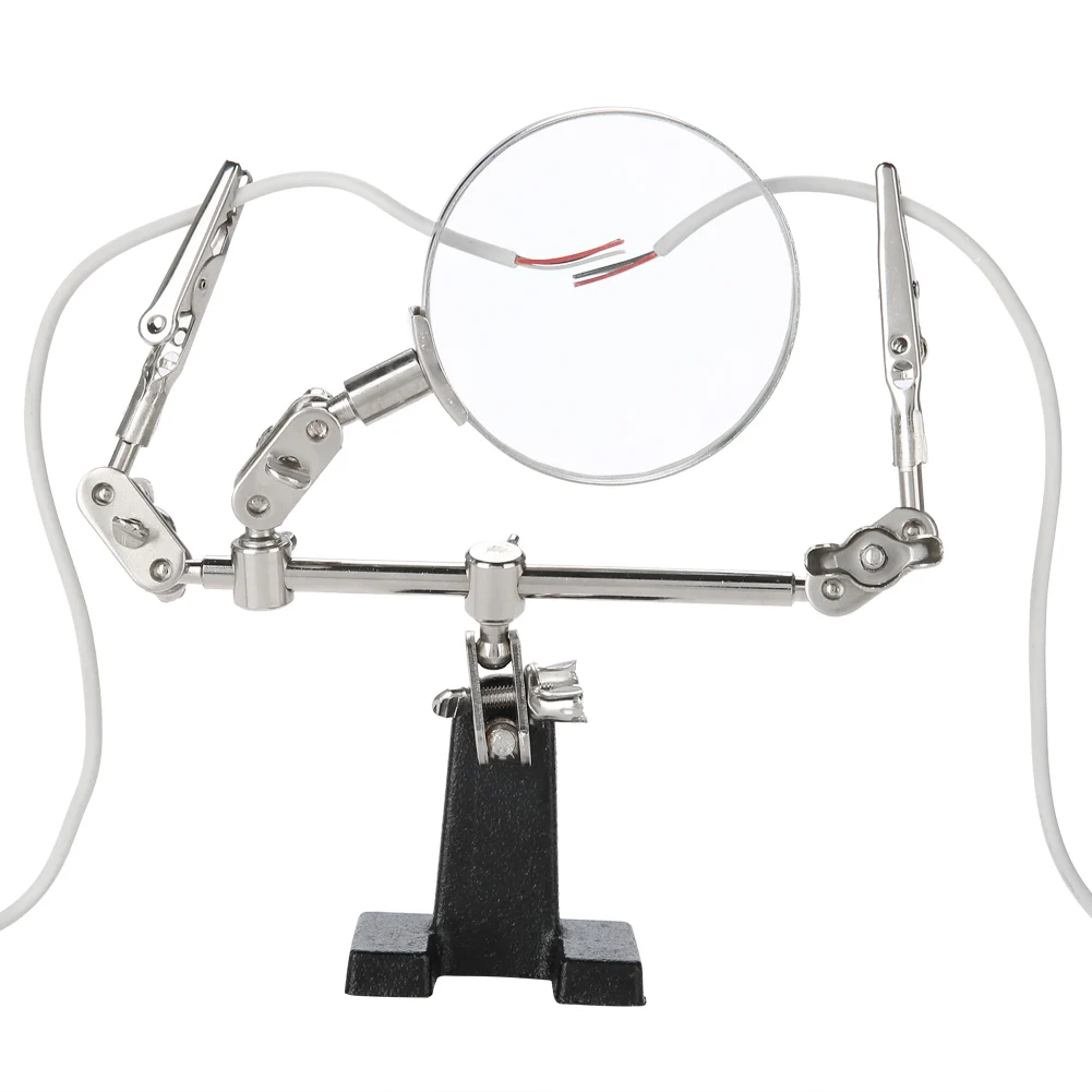 3rd Hand Helping Tool 5X Magnifying Glass Jewelry Accessory Magnifier With 2 Clamps thumbnail 6