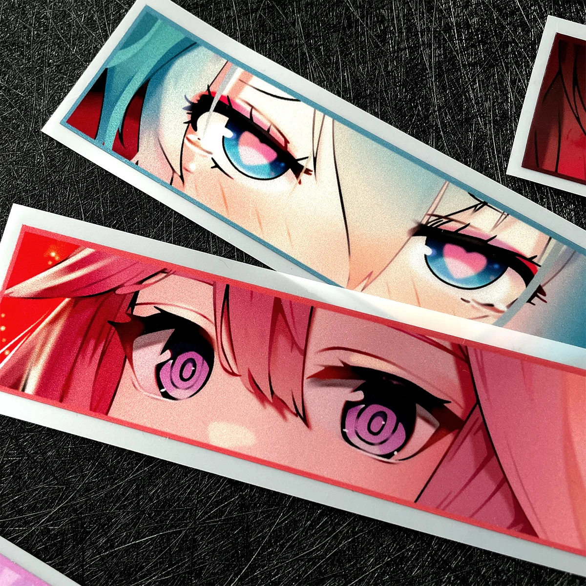 JDM Anime Girl Eyes Stare Reflective Motorcycle Stickers Moto Body Fuel Tank Helmet Accessories Decal For Zontes Kawasaki YAMAHA thumbnail 2