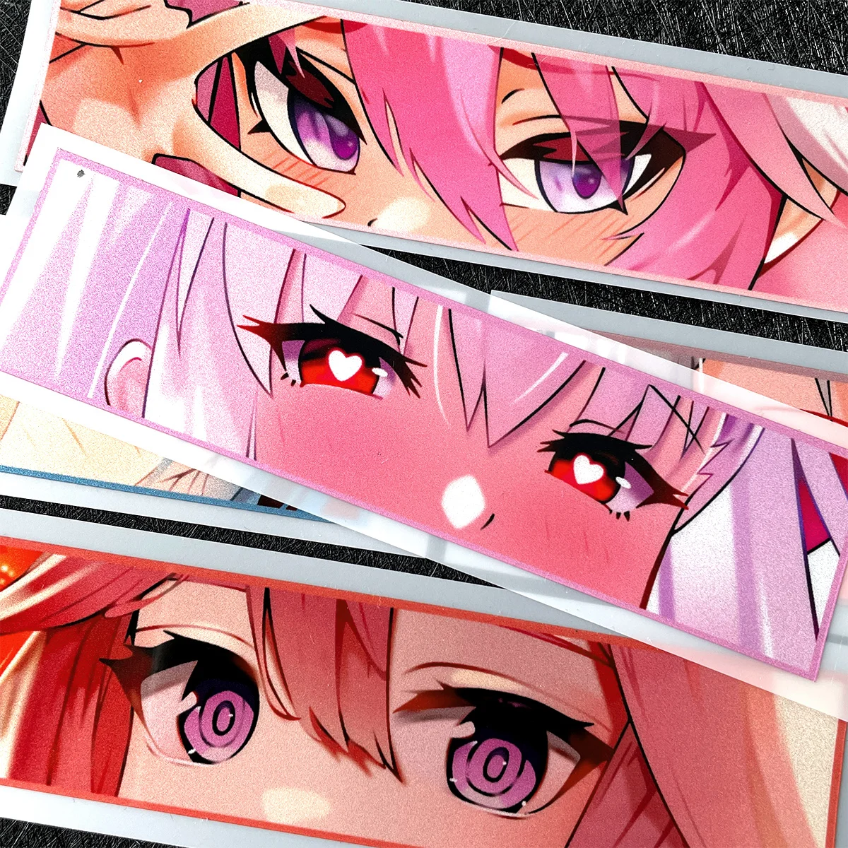 JDM Anime Girl Eyes Stare Reflective Motorcycle Stickers Moto Body Fuel Tank Helmet Accessories Decal For Zontes Kawasaki YAMAHA thumbnail 3