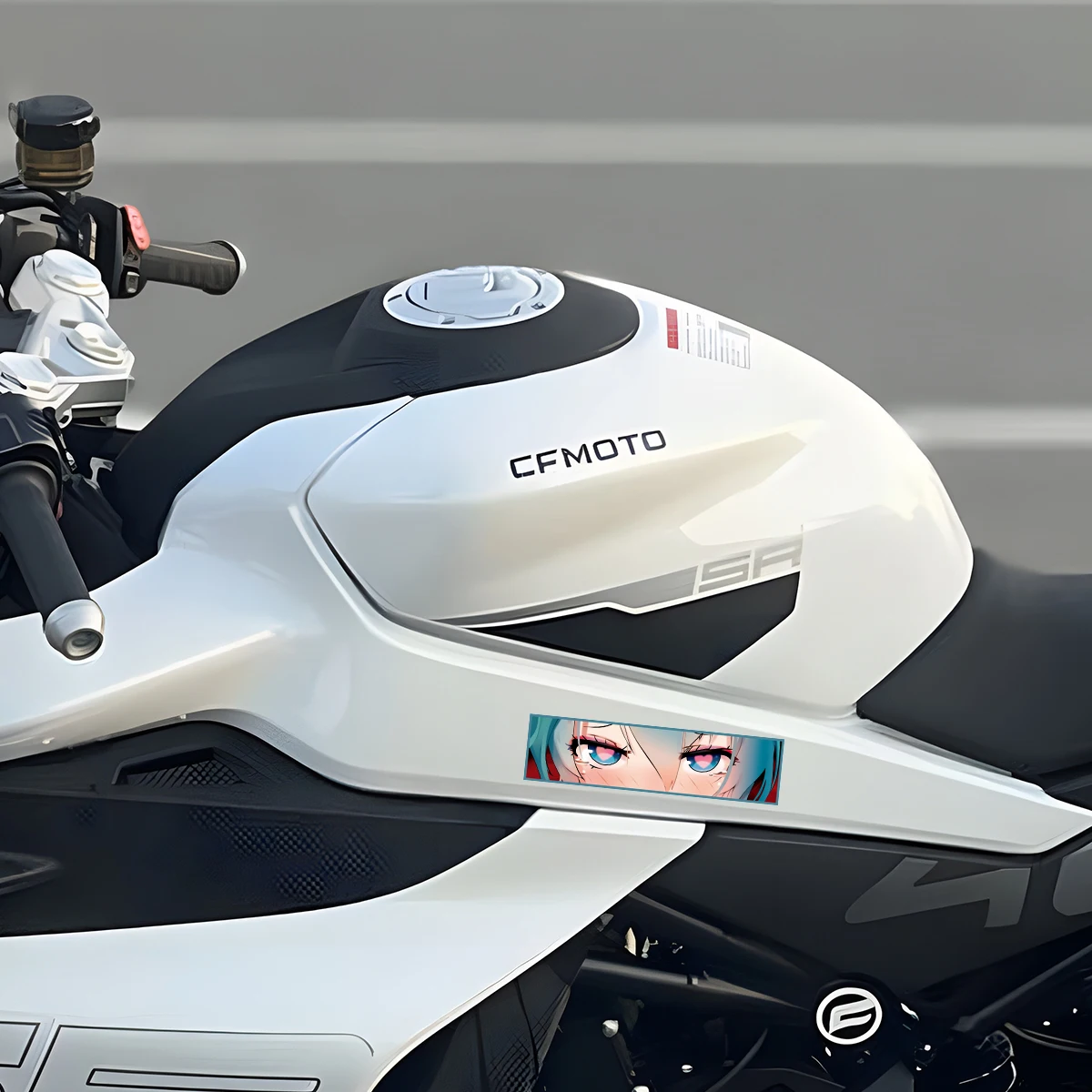 JDM Anime Girl Eyes Stare Reflective Motorcycle Stickers Moto Body Fuel Tank Helmet Accessories Decal For Zontes Kawasaki YAMAHA thumbnail 6