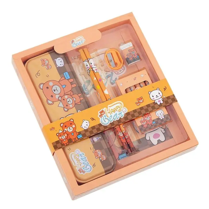 New 7Pcs/Set Stationery Set Kawaii Eraser Pencil Sharpener Children Student Stationery Supplies Cute Cartoon Capybara Pencil Box thumbnail 6
