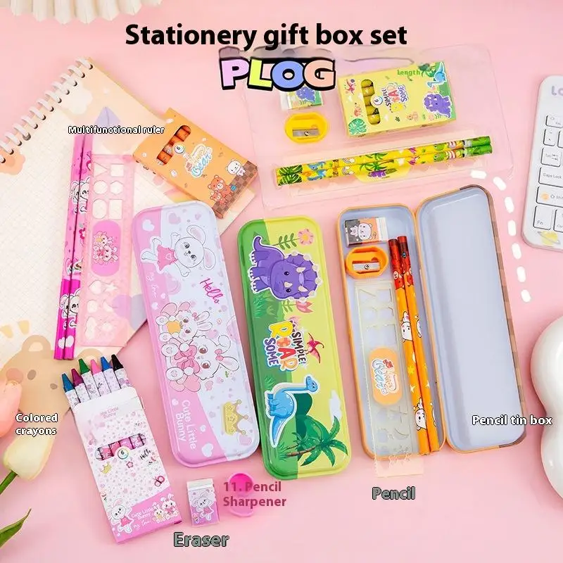 New 7Pcs/Set Stationery Set Kawaii Eraser Pencil Sharpener Children Student Stationery Supplies Cute Cartoon Capybara Pencil Box thumbnail 5