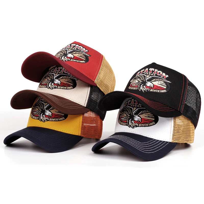2025 Fashion New STATION Five Star Eagle Truck Hat Skateboarding Street Dance Hip Hop Hat Casual Baseball Hat Mesh Hat Unisex
