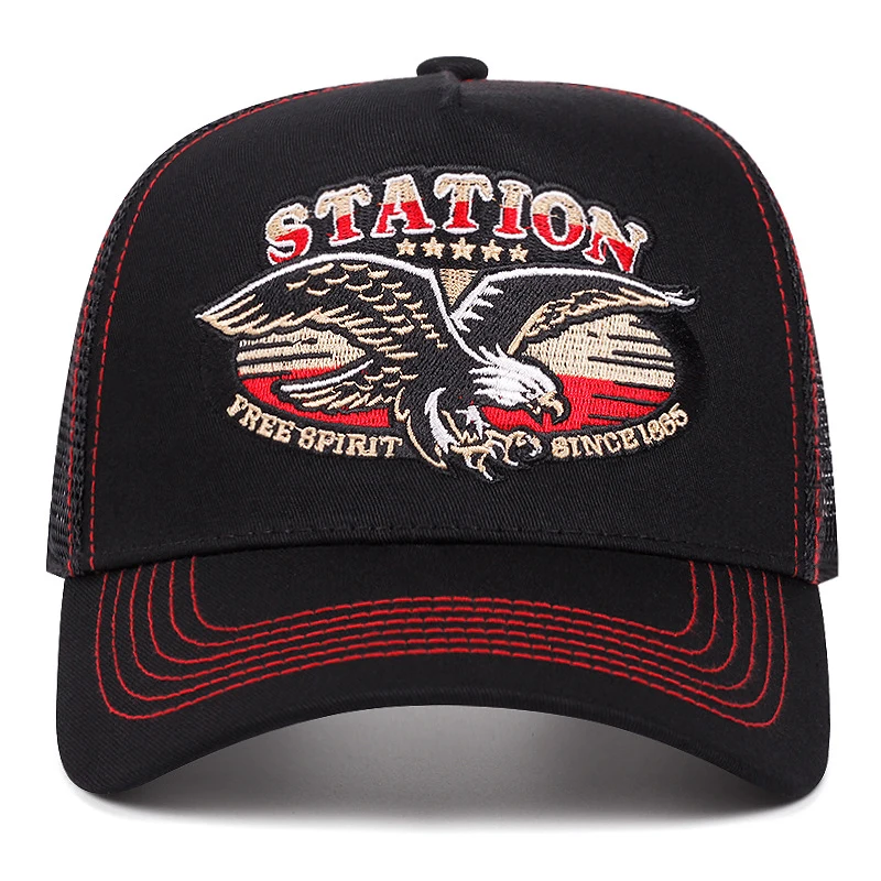 2025 Fashion New STATION Five Star Eagle Truck Hat Skateboarding Street Dance Hip Hop Hat Casual Baseball Hat Mesh Hat Unisex thumbnail 2