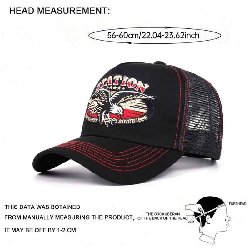 2025 Fashion New STATION Five Star Eagle Truck Hat Skateboarding Street Dance Hip Hop Hat Casual Baseball Hat Mesh Hat Unisex thumbnail 6