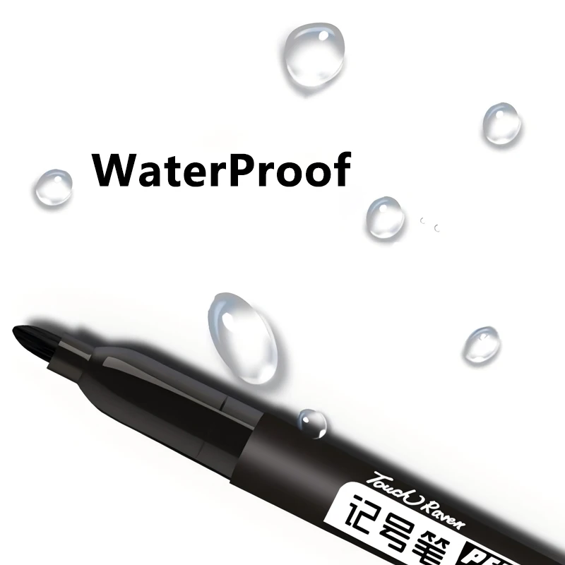 10/100pcs Permanent Marker Pen 1.5mm Waterproof Thin Nib Crude Ink Black Blue Red Color Marker Pens for Office School Supplies thumbnail 2