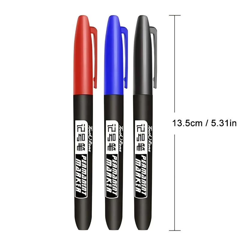 10/100pcs Permanent Marker Pen 1.5mm Waterproof Thin Nib Crude Ink Black Blue Red Color Marker Pens for Office School Supplies thumbnail 5