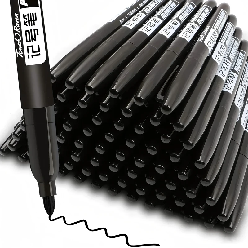 10/100pcs Permanent Marker Pen 1.5mm Waterproof Thin Nib Crude Ink Black Blue Red Color Marker Pens for Office School Supplies thumbnail 6