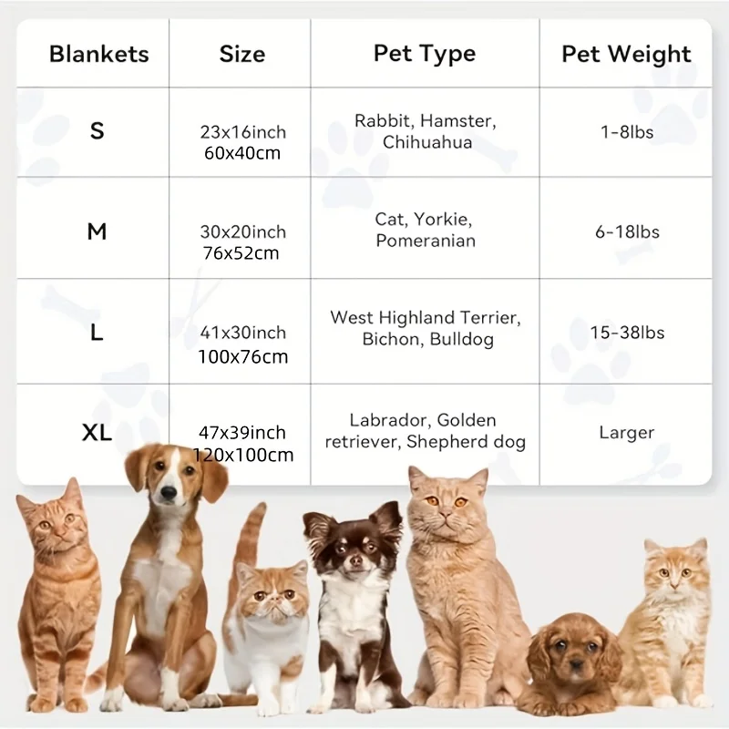 Flannel Pet Blanket,Cute Dog Paw Print Blanket Pet Mat for Puppy Kitten Warm and Comfortable Blanket Suitable For Cats And Dogs thumbnail 6