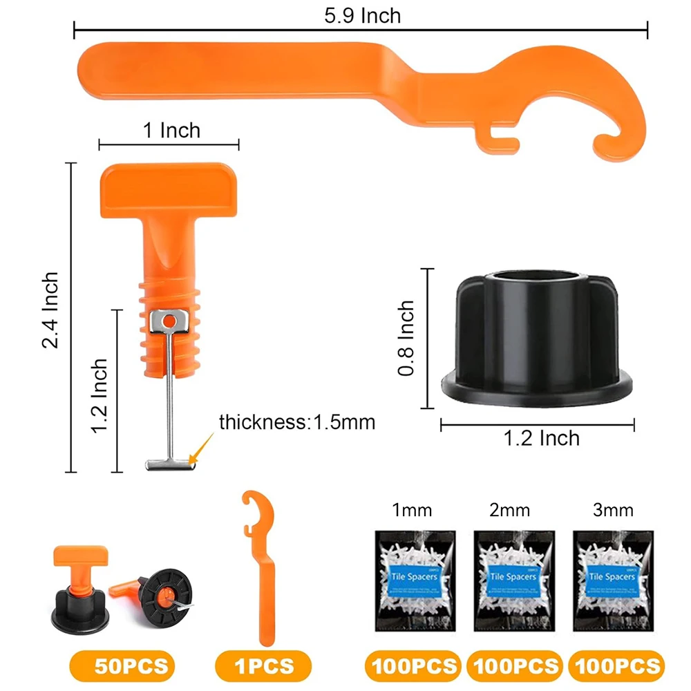 Tile Leveling System Kit Spacers Flooring Wall Leveler Locator Positioning Set Tile Levelers for Walls and Floors Installation thumbnail 2