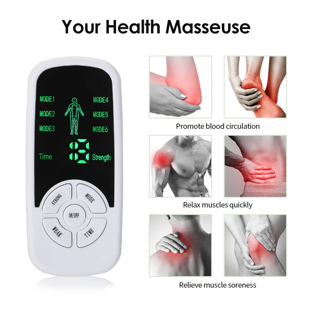 6 Modes Tens Electric Massager Muscle Relax Device Full Body Stimulator Back Waist Knee Healthy Care Patchs Digital Massage Tool thumbnail 2