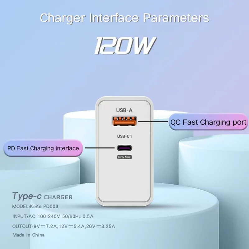 Original Charger 120W Fast Charge Hypercharge EU US UK Power Adapter Usb 6A Type C For Huawei Xiaomi Ultra Redmi Accessories thumbnail 5