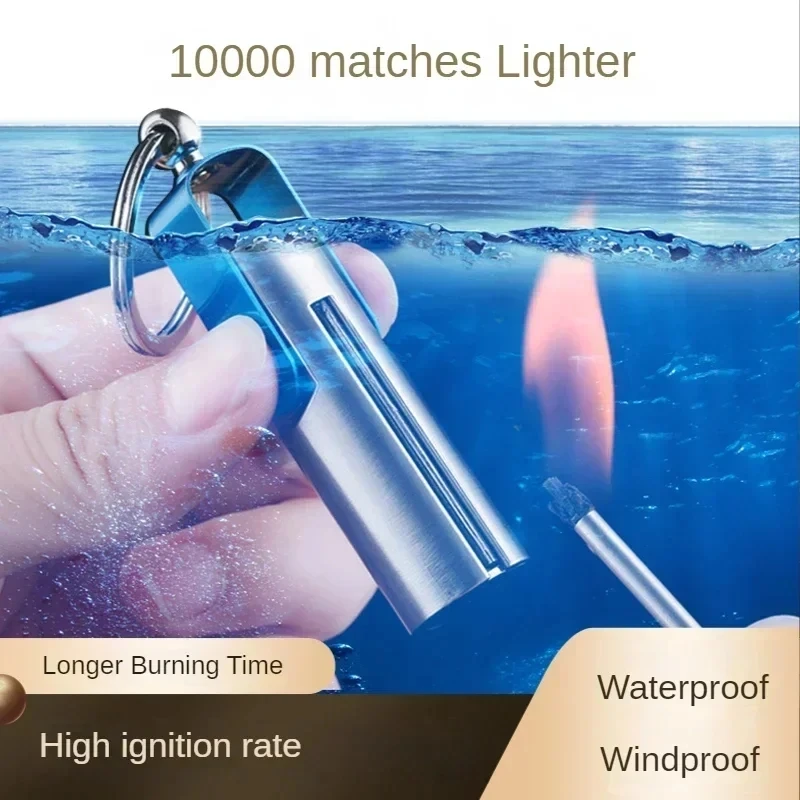 10000 Matches Keychain Lighter Portable Outdoor Torch Creative Smoking Accessories Cool Gift for Men，Cigarette accessories tool thumbnail 2