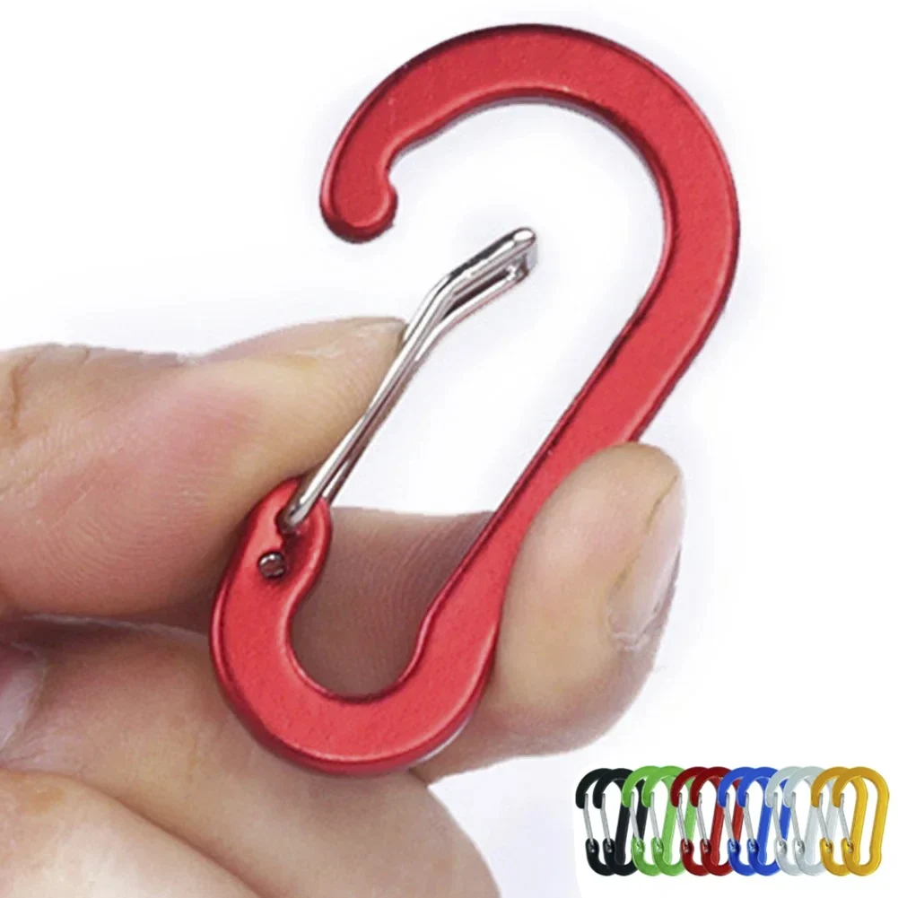 1/6/12pcs Aluminum Carabiner Clip Keychain Carabiners Lock Buckle Snap Outdoor Multi Tool Backpack Camping Hiking Fishing Hook thumbnail 2