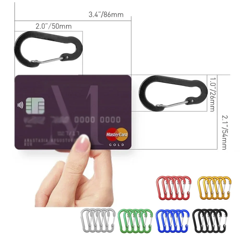 1/6/12pcs Aluminum Carabiner Clip Keychain Carabiners Lock Buckle Snap Outdoor Multi Tool Backpack Camping Hiking Fishing Hook thumbnail 6