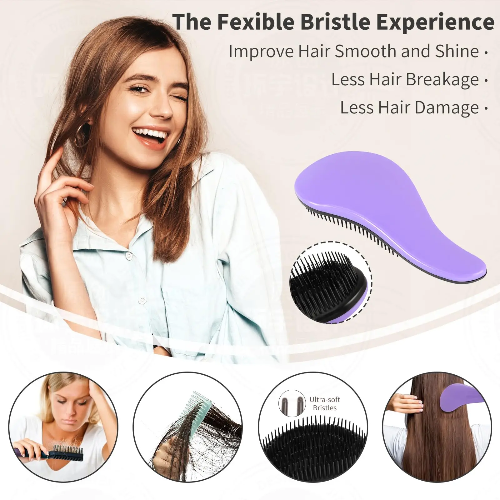Magic Hairbrush Anti-Tangling Curly Hair Comb Scalp Massage Anti-static Grooming Smooth Soft Brush Wig Salon Hair Styling Tools thumbnail 2