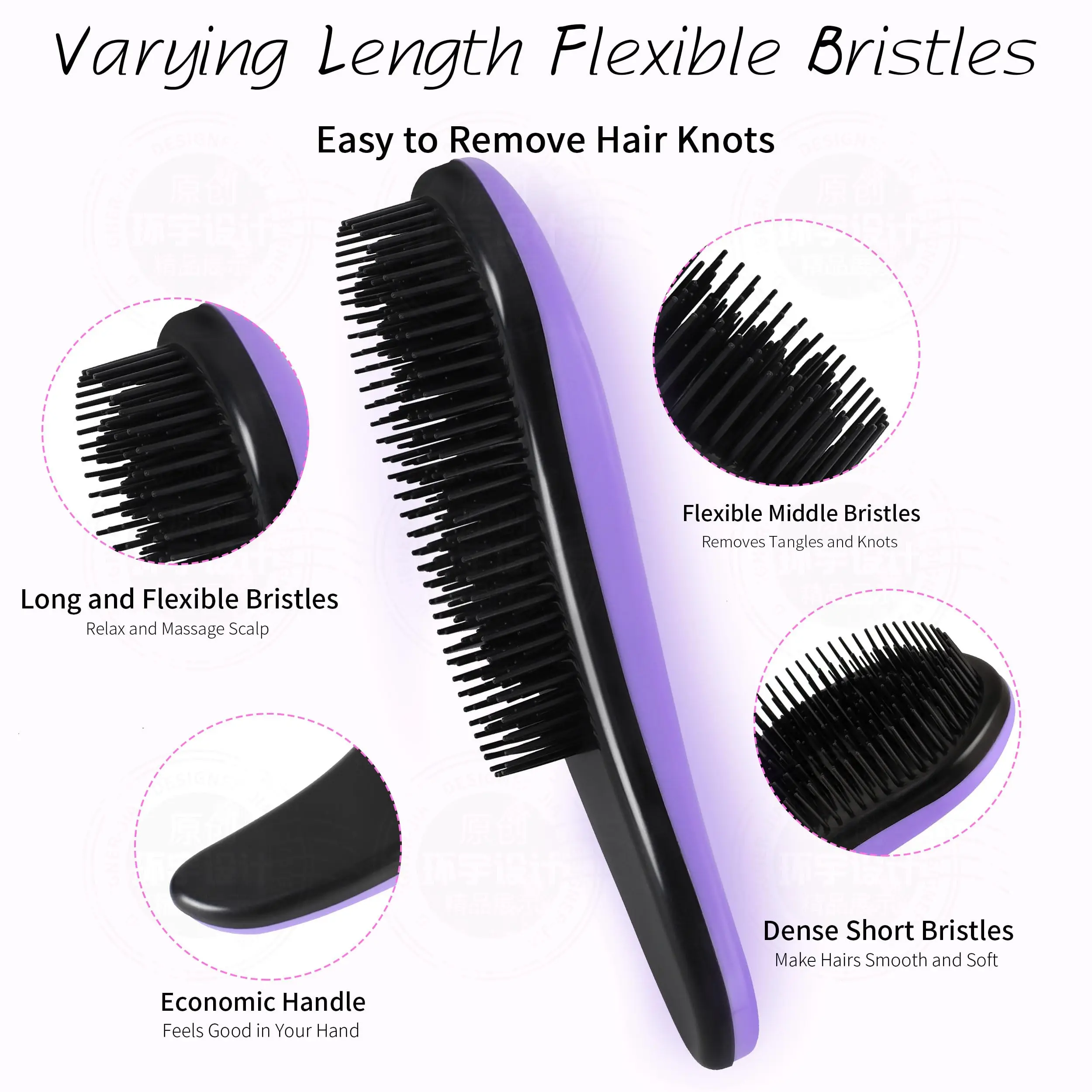 Magic Hairbrush Anti-Tangling Curly Hair Comb Scalp Massage Anti-static Grooming Smooth Soft Brush Wig Salon Hair Styling Tools thumbnail 3