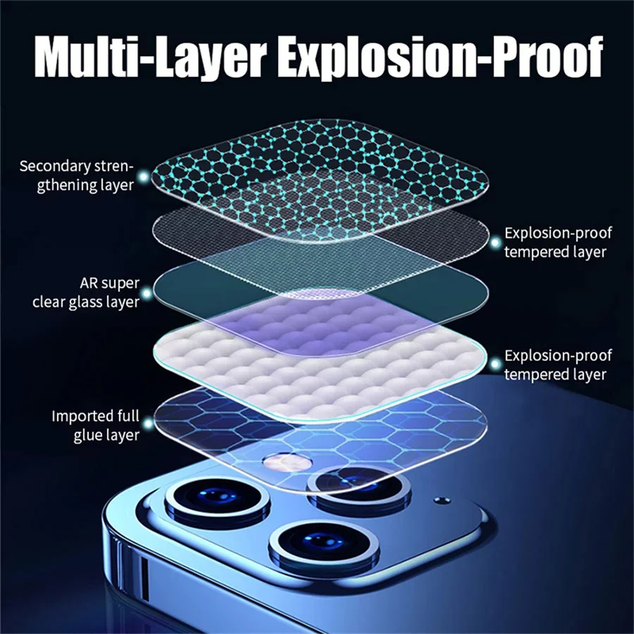 3PCS Camera Lens Glass For iPhone 17 Air 16 Pro Max 16 Plus 15 14 11 13 12 Mini HD Clear Lens Protective Glass For iPhone 16 Pro thumbnail 4