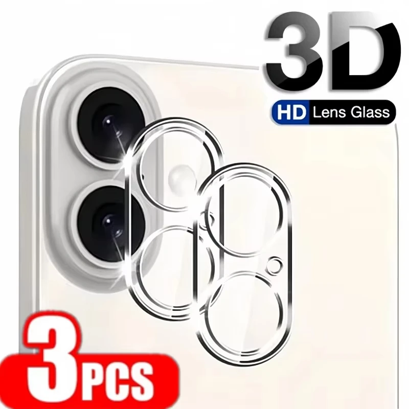 3PCS Camera Lens Glass For iPhone 17 Air 16 Pro Max 16 Plus 15 14 11 13 12 Mini HD Clear Lens Protective Glass For iPhone 16 Pro