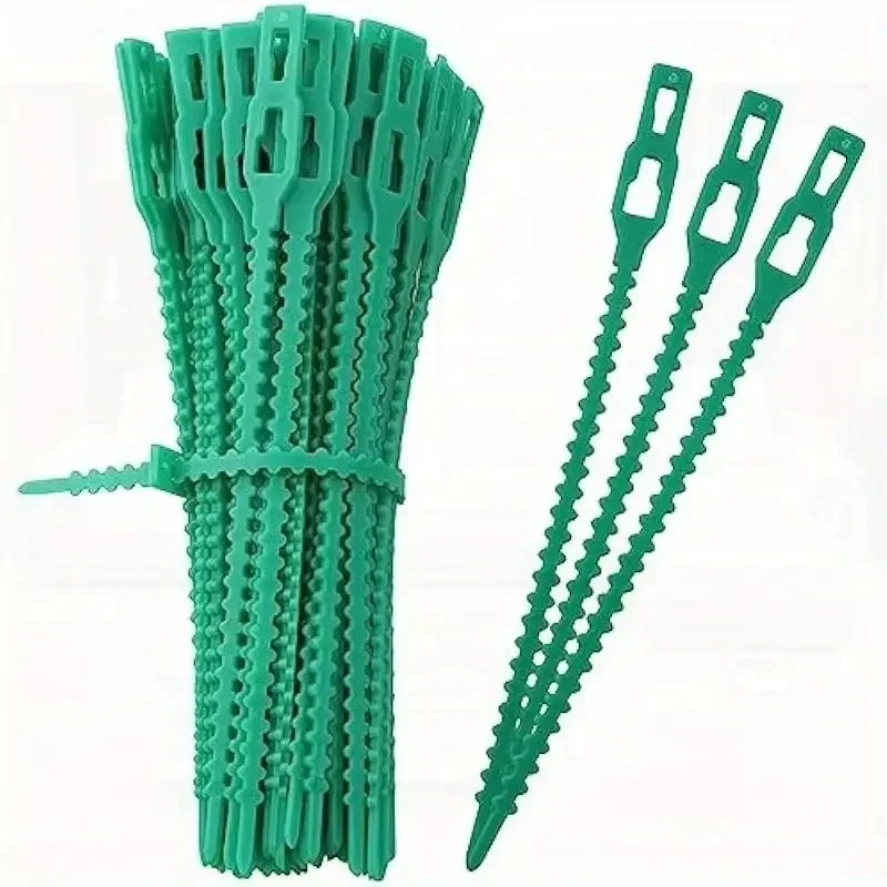 Reusable Garden Cable Ties Plant Vine Tree Shrubs Support Fastener Locking Nylon Adjustable Zipper Cables Ties Organizer Tools thumbnail 4
