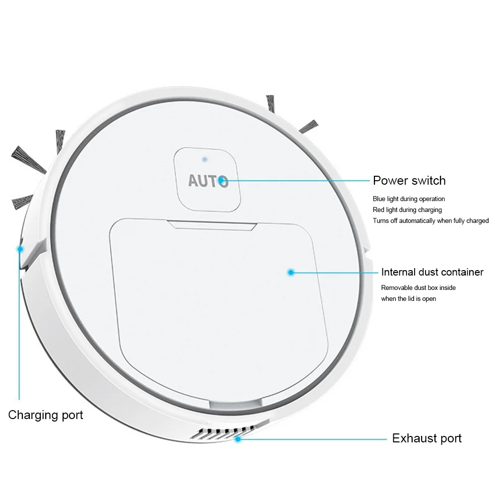 3-in-1 Robot Vacuum Cleaner USB Rechargeable Smart Navigation To Avoid Objects Automatic Cleaning Sweeping Machine Sweeper Robot thumbnail 4
